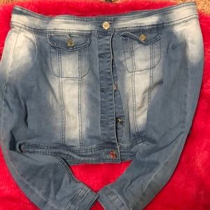 Off the shoulder jean top